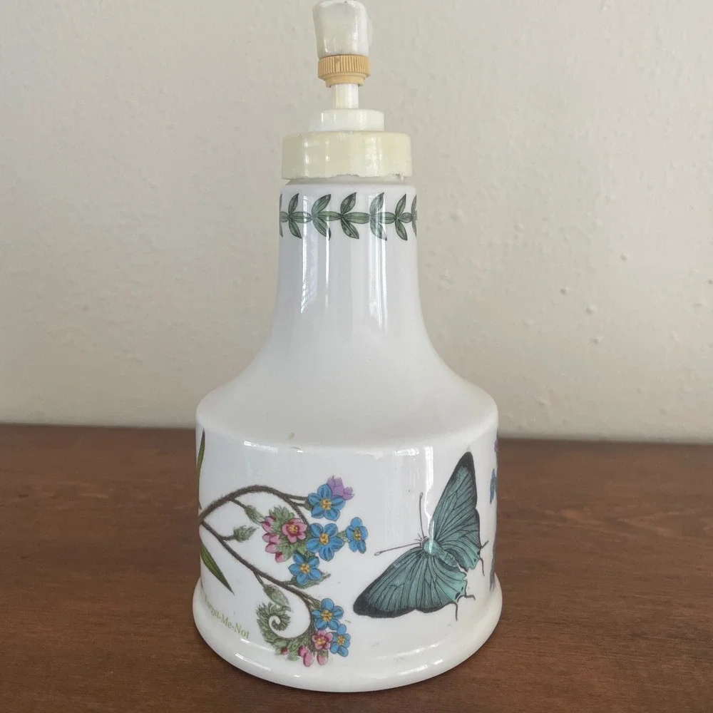 Vtg Portmeirion Botanic Garden Soap Lotion Dispenser Butterfly Made in Britain